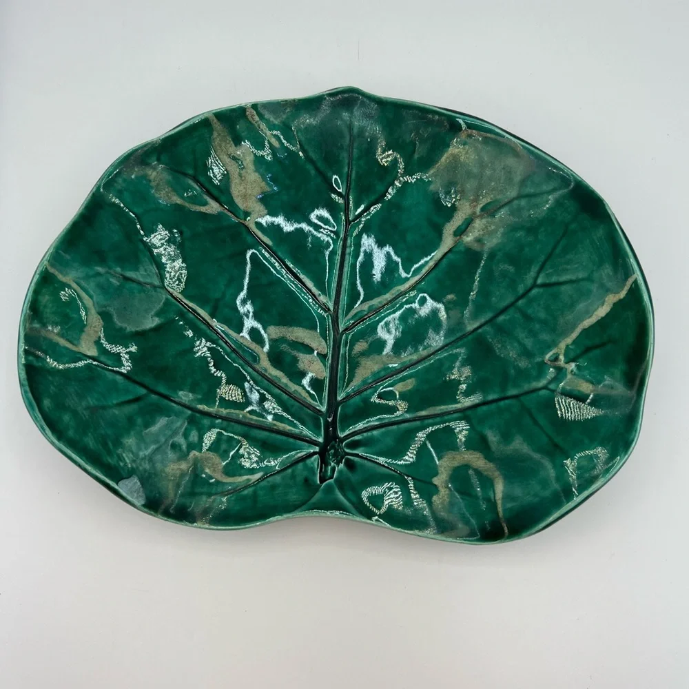 Jessica’s Tileworks Studio Sea Grape Leaf Dish Tray Plate Made In The Bahamas